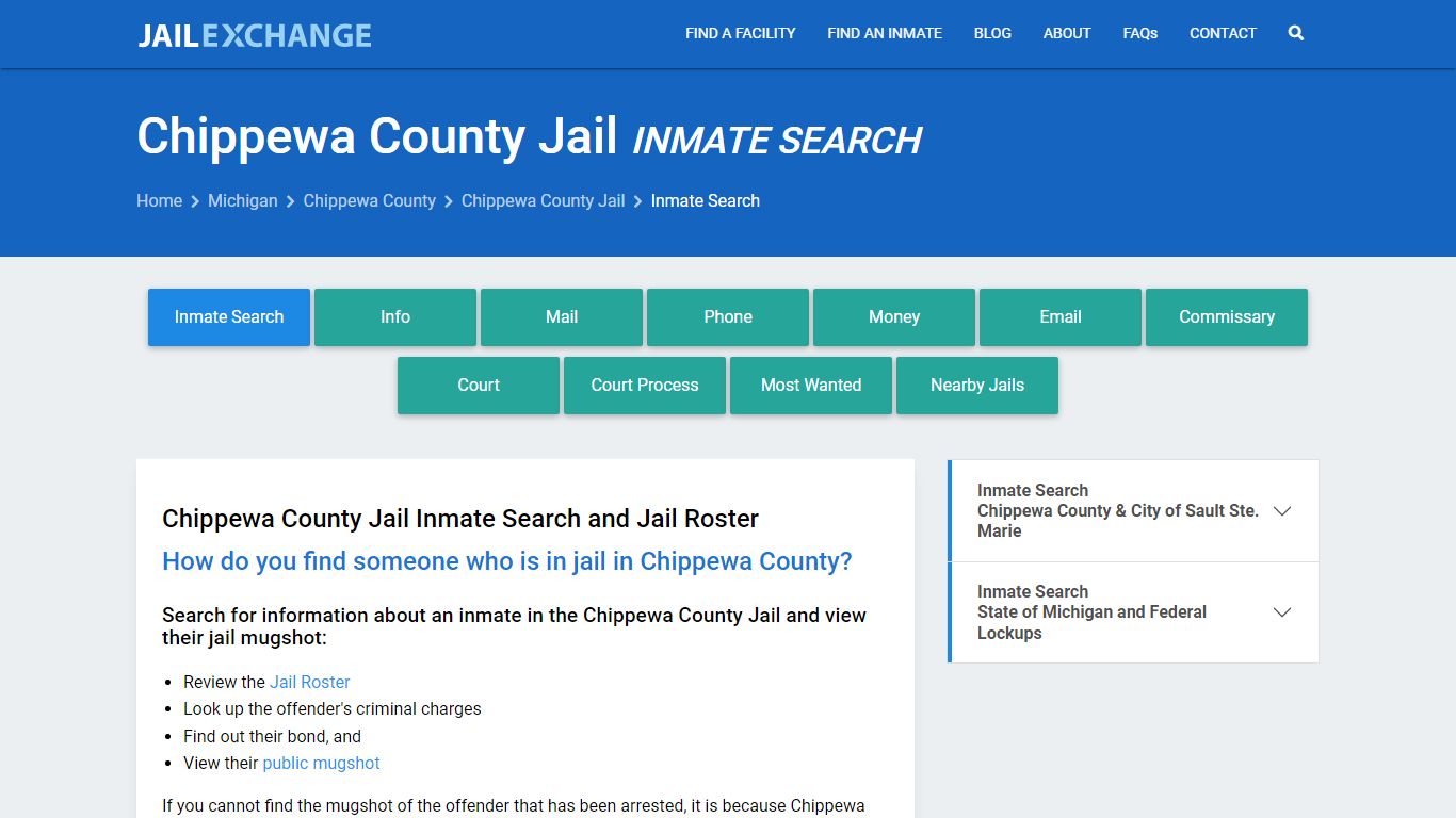 Chippewa County Jail Inmate Search - Jail Exchange