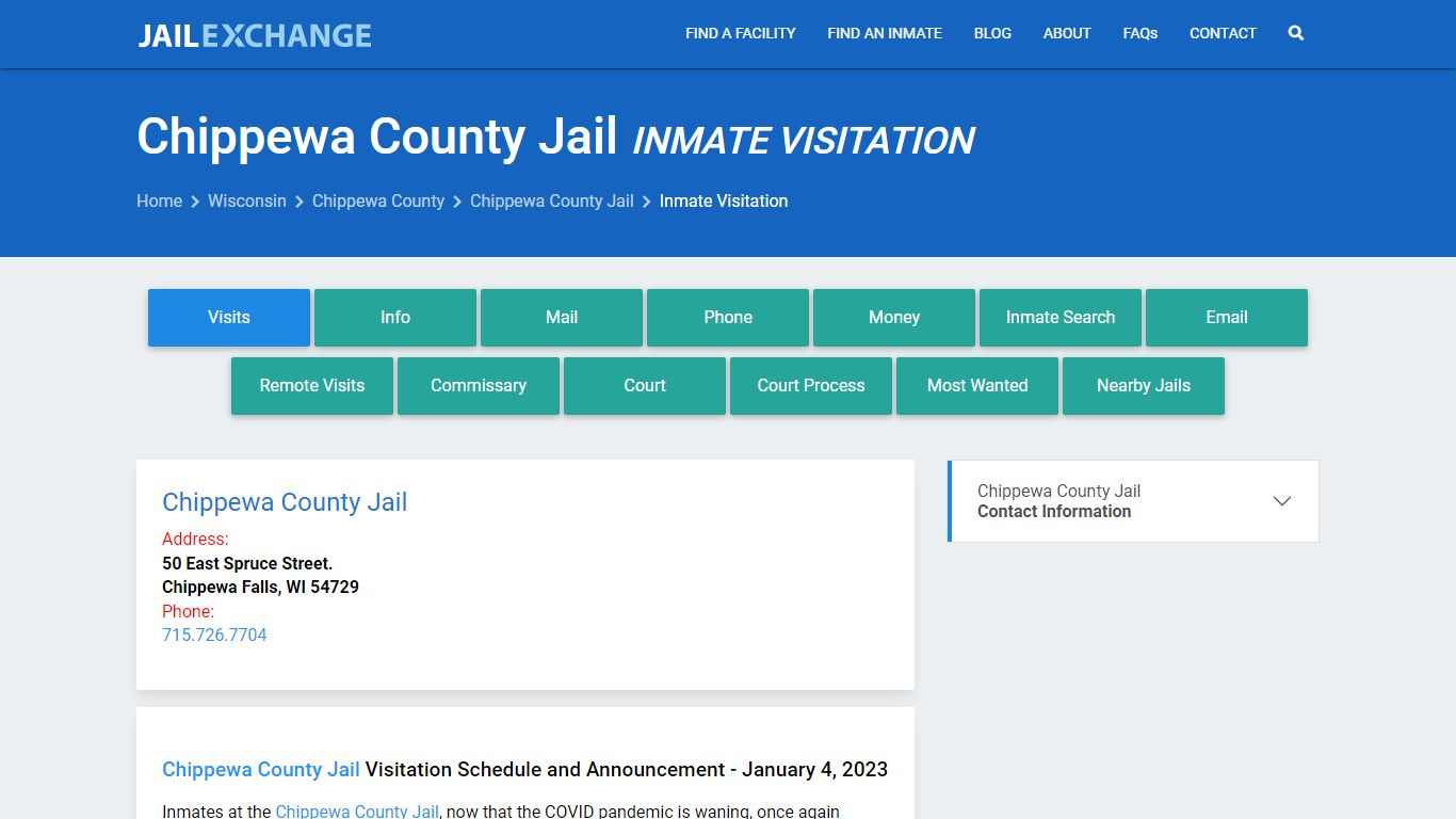 Chippewa County Jail Inmate Visitation - Jail Exchange